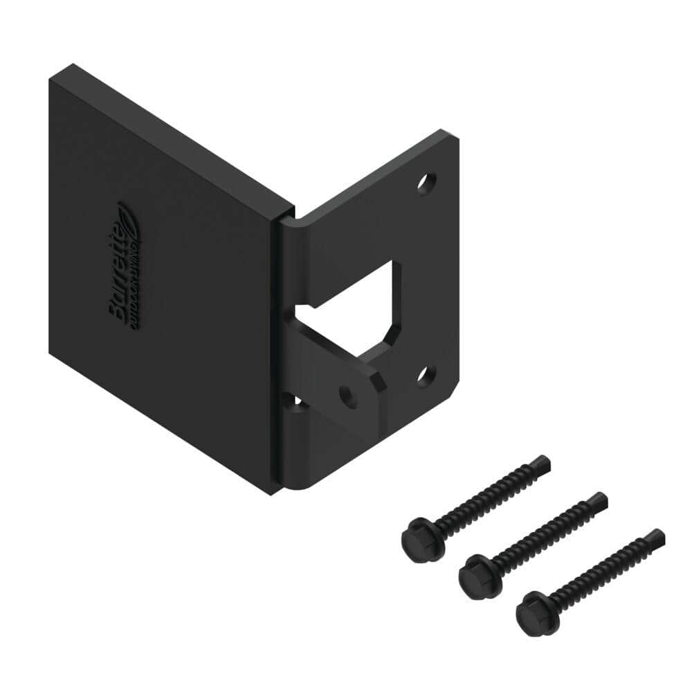 Barrette Outdoor Living 0.625 in. x 1.75 in. x 2.625 in. Black Steel Fence Gate Stop