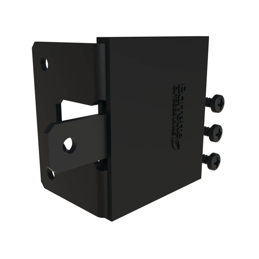Barrette Outdoor Living 0.625 in. x 1.75 in. x 2.625 in. Black Steel Fence Gate Stop