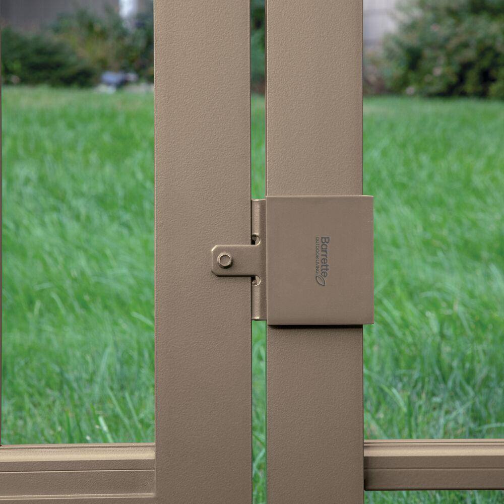 Barrette Outdoor Living 2.625 in. x 0.625 in. x 1.75 in. Steel Light Bronze Gate Stop