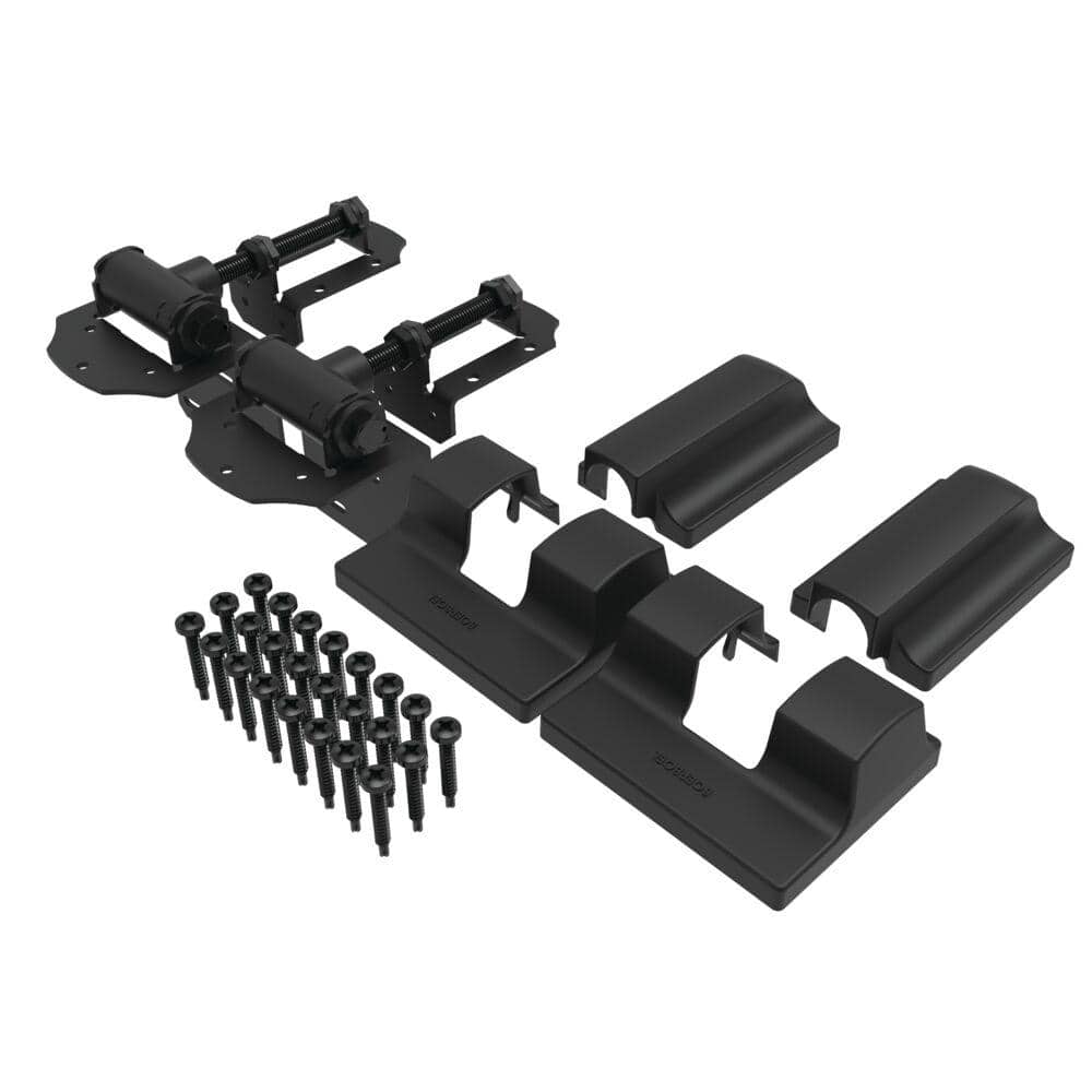 Barrette Outdoor Living 8.937 in. x 5 in. Heavy Duty Modern Gate Hinge Pair - SS