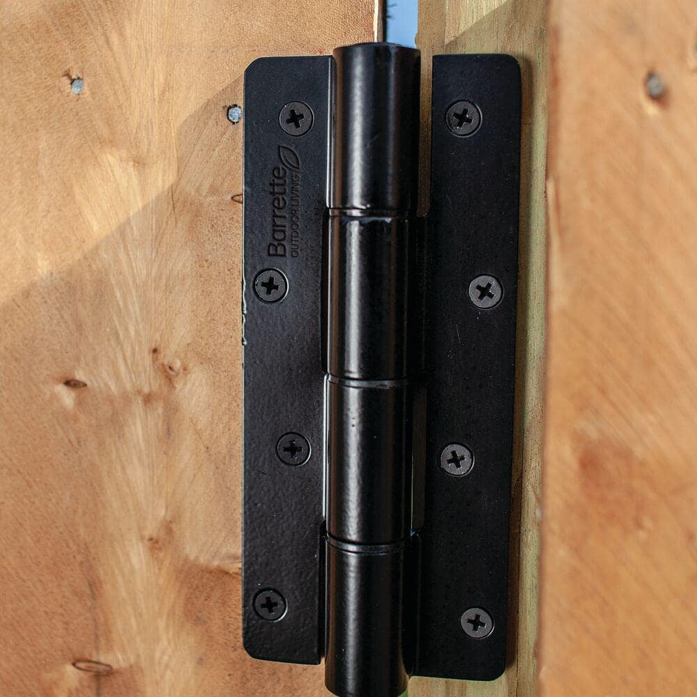 Barrette Outdoor Living 3.125 in. x 7.187 in. Aluminum Black Heavy-Duty Butterfly Hinge (2-Pack)