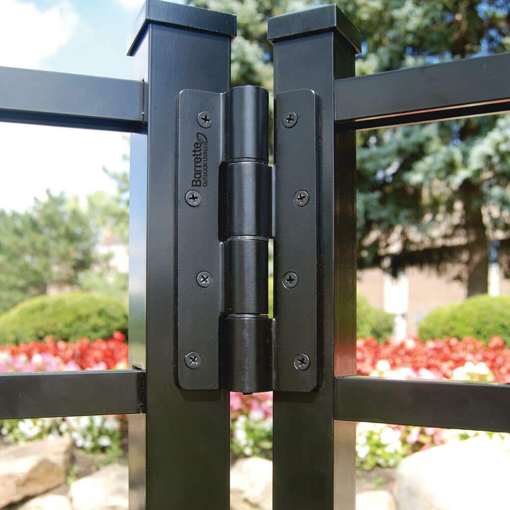 Barrette Outdoor Living 3.125 in. x 7.187 in. Aluminum Black Heavy-Duty Butterfly Hinge (2-Pack)