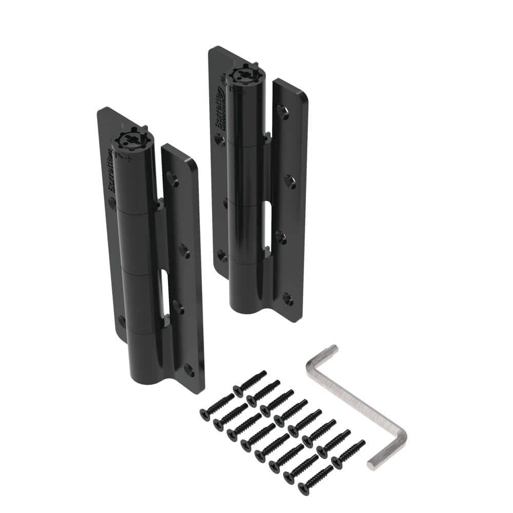Barrette Outdoor Living 3.125 in. x 7.187 in. Aluminum Black Heavy-Duty Butterfly Hinge (2-Pack)