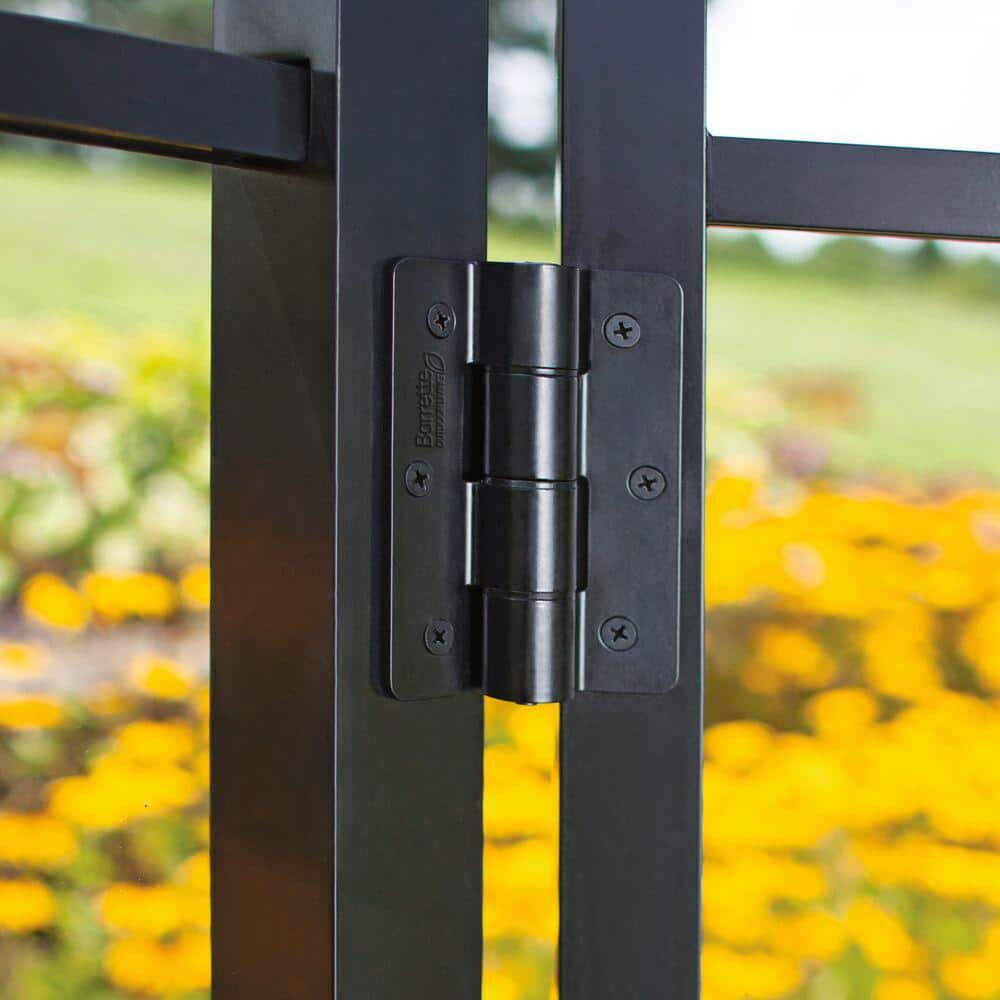 Barrette Outdoor Living 3.125 in. x 4.875 in. Aluminum Black Standard Butterfly Hinge (2-Pack)