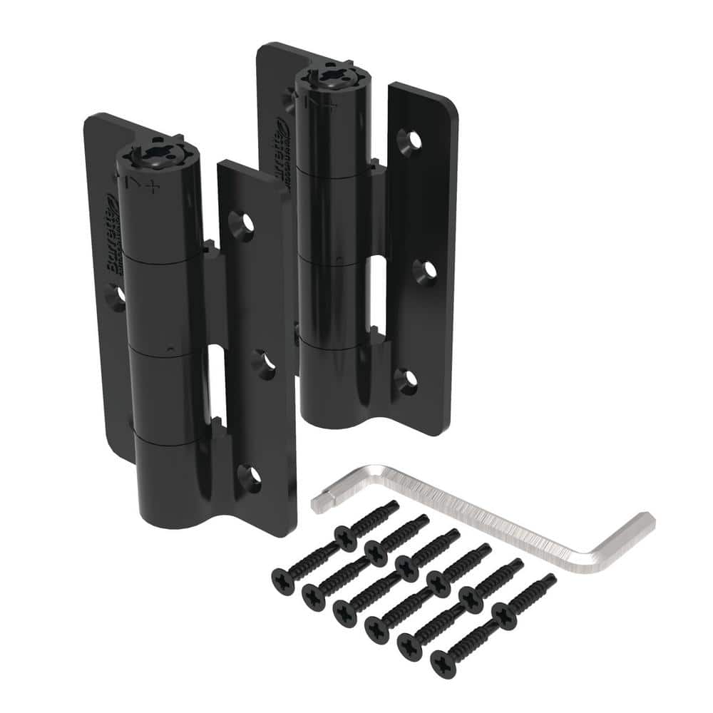 Barrette Outdoor Living 3.125 in. x 4.875 in. Aluminum Black Standard Butterfly Hinge (2-Pack)