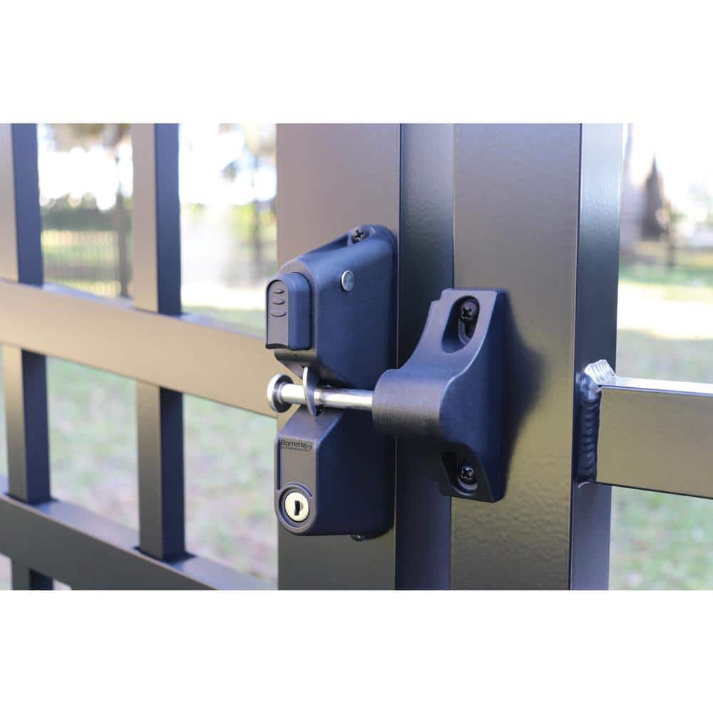 Barrette Outdoor Living 3.312 in. x 5.187 in. Black Nylon with Stainless Steel 1-Sided Key Locking Gravity Latch