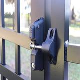 Barrette Outdoor Living 3.312 in. x 5.187 in. Black Nylon with Stainless Steel 1-Sided Key Locking Gravity Latch