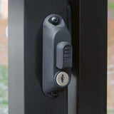 Barrette Outdoor Living 4.687 in. x 5.187 in. Black Nylon with Stainless Steel 2-Sided Key Locking Gravity Latch
