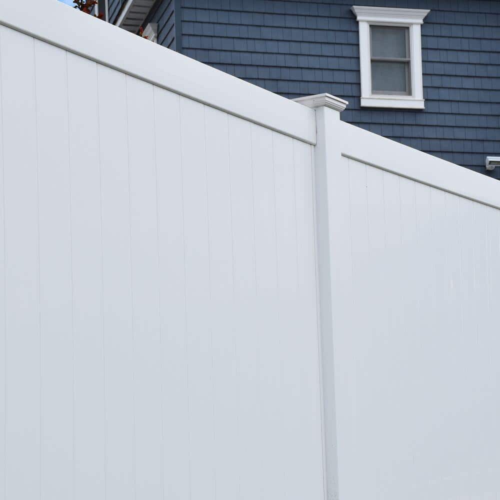 Barrette Outdoor Living 1.02 in. x 1.379 in. x 59.5 in. White Vinyl Fence U-Channel