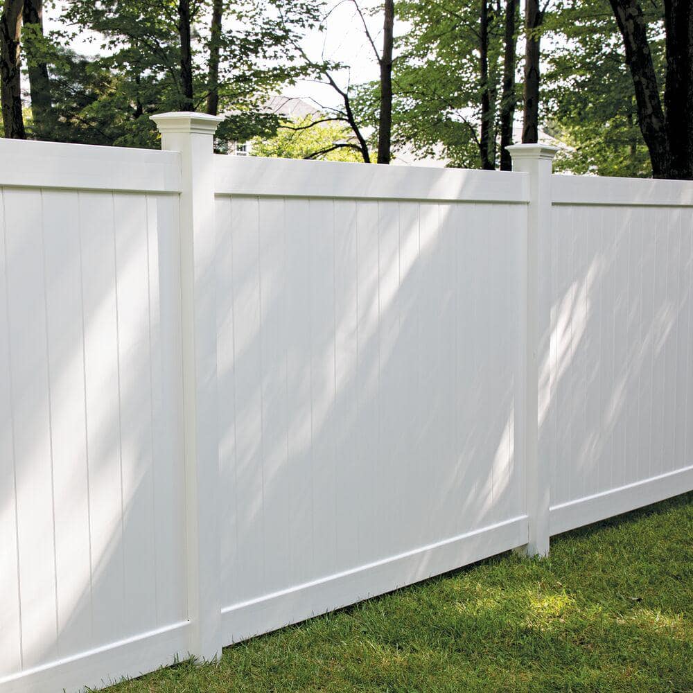 Barrette Outdoor Living 1.02 in. x 1.379 in. x 59.5 in. White Vinyl Fence U-Channel