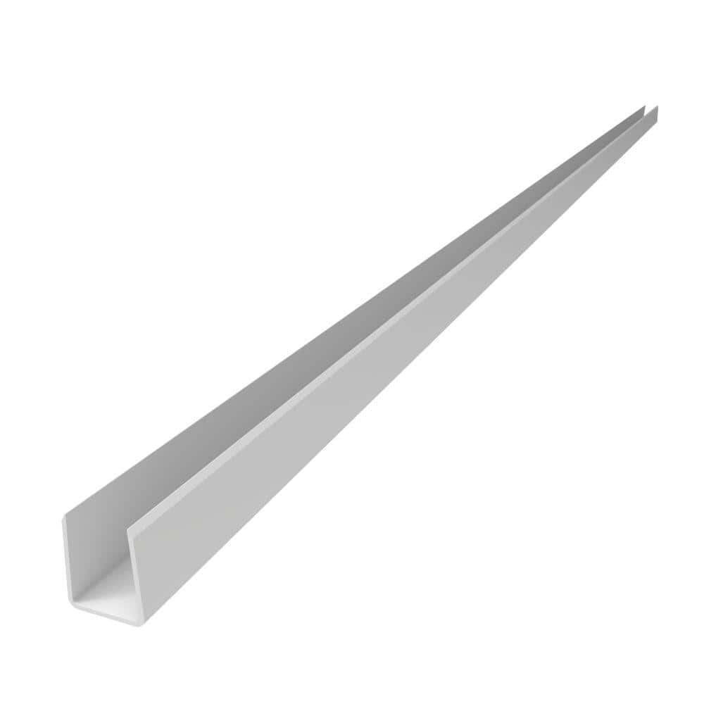Barrette Outdoor Living 1.02 in. x 1.379 in. x 59.5 in. White Vinyl Fence U-Channel