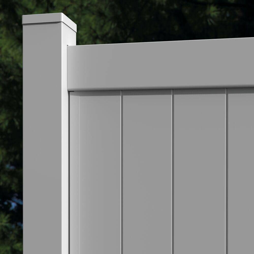 Barrette Outdoor Living 1.02 in. x 1.379 in. x 59.5 in. White Vinyl Fence U-Channel