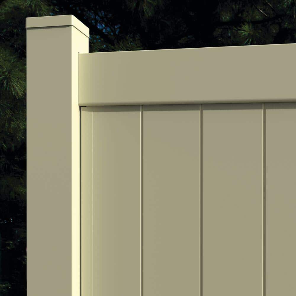 Barrette Outdoor Living 1.02 in. x 1.379 in. x 59.5 in. Vinyl Fence Sand U-Channel