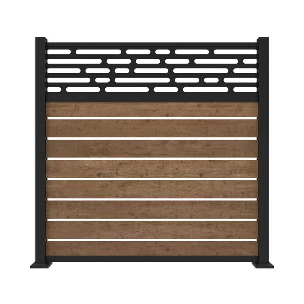 Barrette Outdoor Living Mixed Materials Matte Black Aluminum Fence Channel Kit for DSP Wood