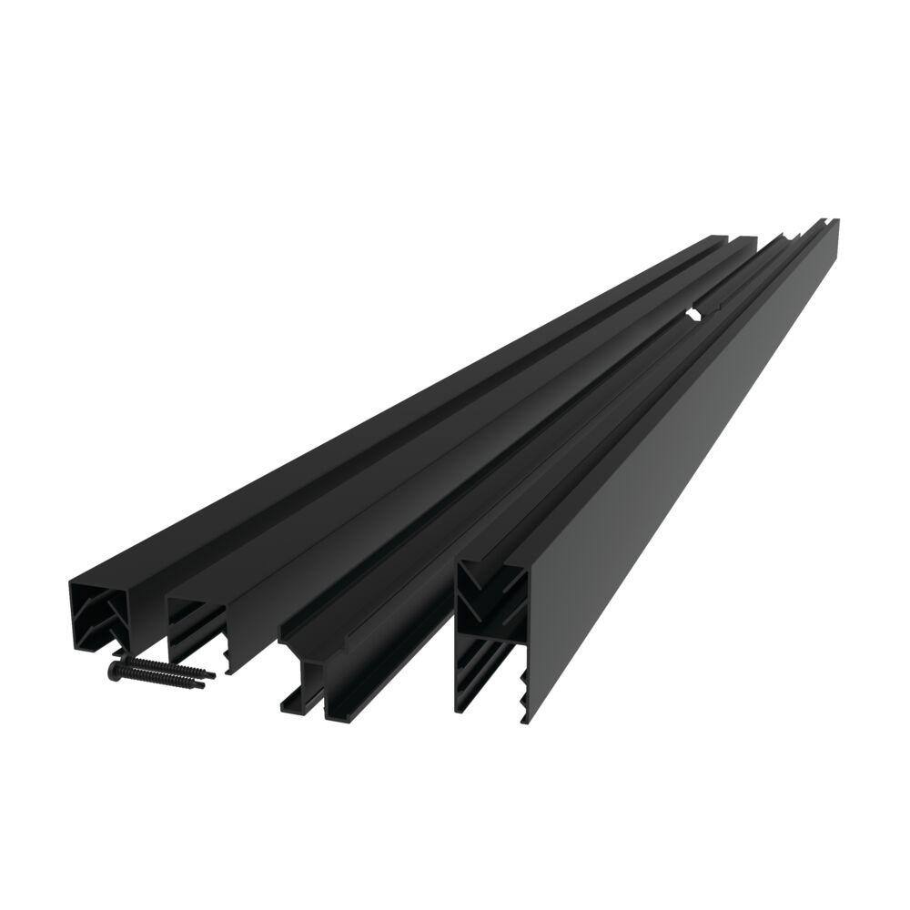 Barrette Outdoor Living Mixed Materials Matte Black 3-Piece Channel Kit DSP Vinyl