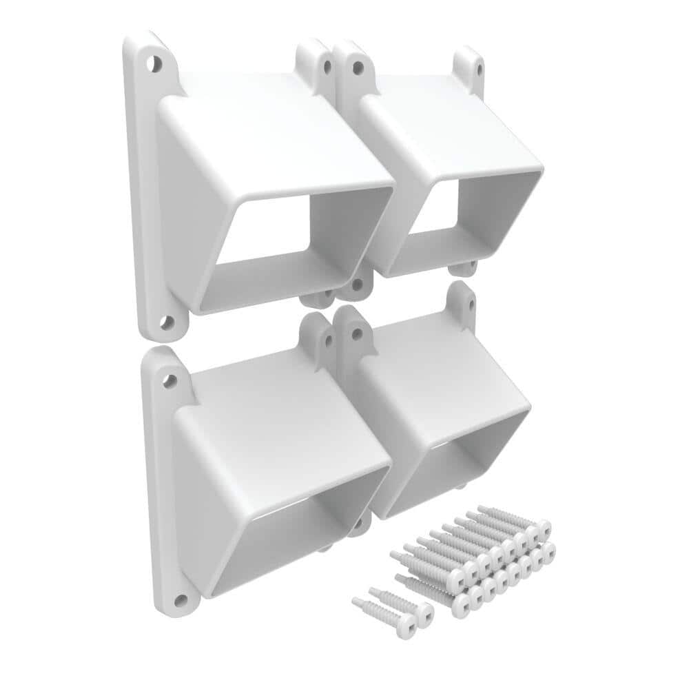 Barrette Outdoor Living Select White Vinyl Extra Stair Bracket Kit