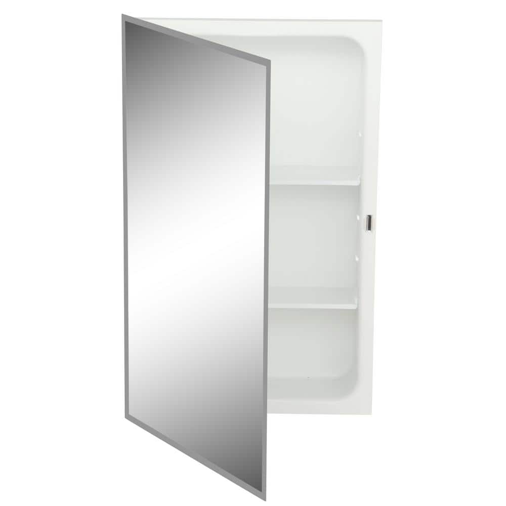 JENSEN Horizon 16 in. W x 26 in. H x 4-3/4 in. D Frameless Recessed Bathroom Medicine Cabinet with 1/2 in. Beveled Edge Mirror