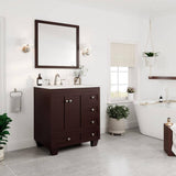 Eviva Acclaim 30 in. W x 22 in. D x 34 in. H Teak Bathroom Vanity with White Carrara Marble Top and White Undermount Sink