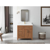 Eviva Santa Monica 36 in. W x 22 in. D x 16 in. H Single Bath Vanity in White with White Vessel Sink