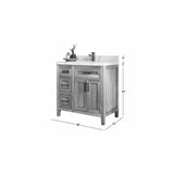 Eviva Santa Monica 36 in. W x 22 in. D x 16 in. H Single Bath Vanity in White with White Vessel Sink