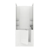 Rampart Nova Heated 5 ft. Walk-in Whirlpool Bathtub with Flat Easy Up Adhesive Wall Surround in White - Super Arbor