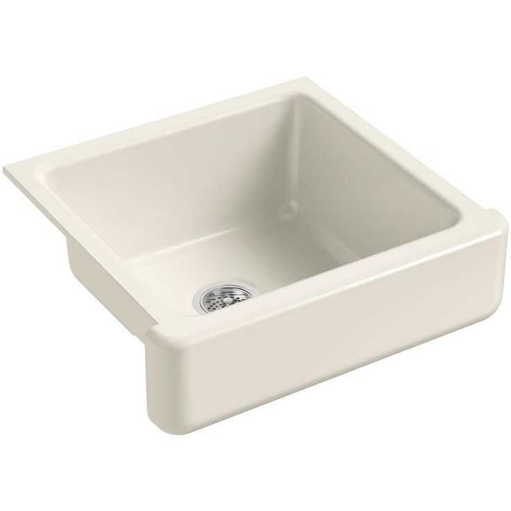 Whitehaven Farmhouse Undermount Short Apron Front Cast Iron 24 in. Single Bowl Kitchen Sink in White
