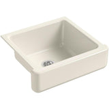 Whitehaven Farmhouse Undermount Short Apron Front Cast Iron 24 in. Single Bowl Kitchen Sink in White