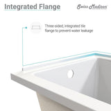 Voltaire 48 in. x 32 in. Acrylic Rectangular Drop-in Left-Hand Drain Bathtub in Glossy White - Super Arbor