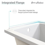 Voltaire 66 x 32 in. Acrylic Left-Hand Drain with Integral Tile Flange Rectangular Drop-in Bathtub in white - Super Arbor