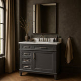 Home Decorators Collection Sonoma 36-Inch Pebble Gray Bathroom Vanity with Carrara Marble Top