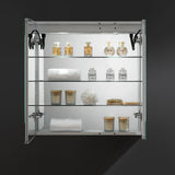 Tiempo 30 in. W x 30 in. H Recessed or Surface Mount Medicine Cabinet with LED Lighting and Mirror Defogger - Super Arbor