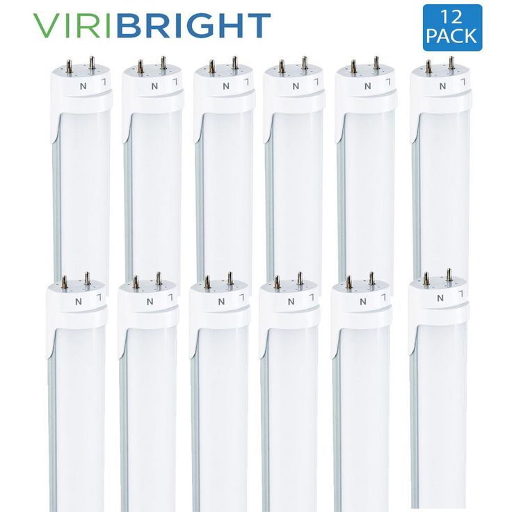 Viribright 4 ft. 40-Watt Equivalent Cool White (4000K) Type A & B Hybrid Linear T8 LED Tube Light Bulb (12-Pack)