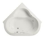 EverClean 77 in. Acrylic Corner Drop-in Whirlpool Bathtub in White - Super Arbor