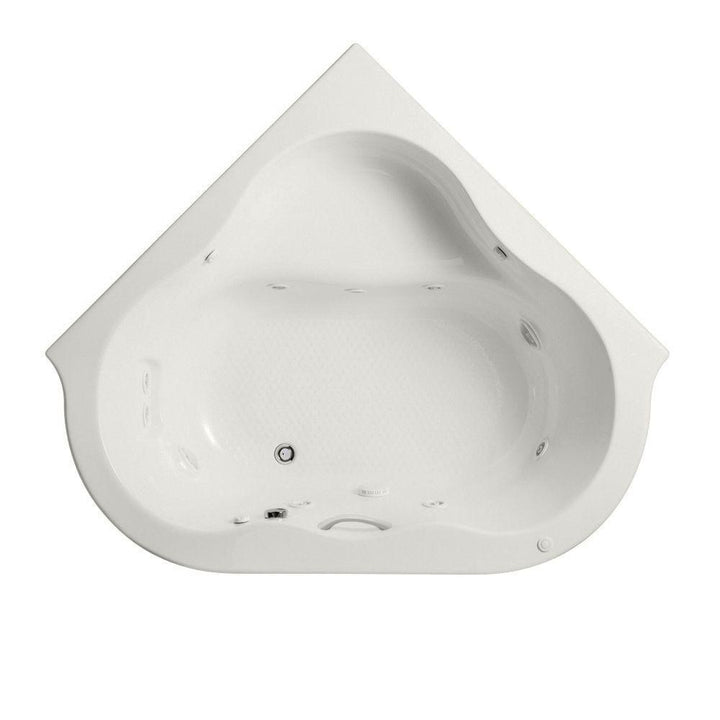EverClean 77 in. Acrylic Corner Drop-in Whirlpool Bathtub in White - Super Arbor