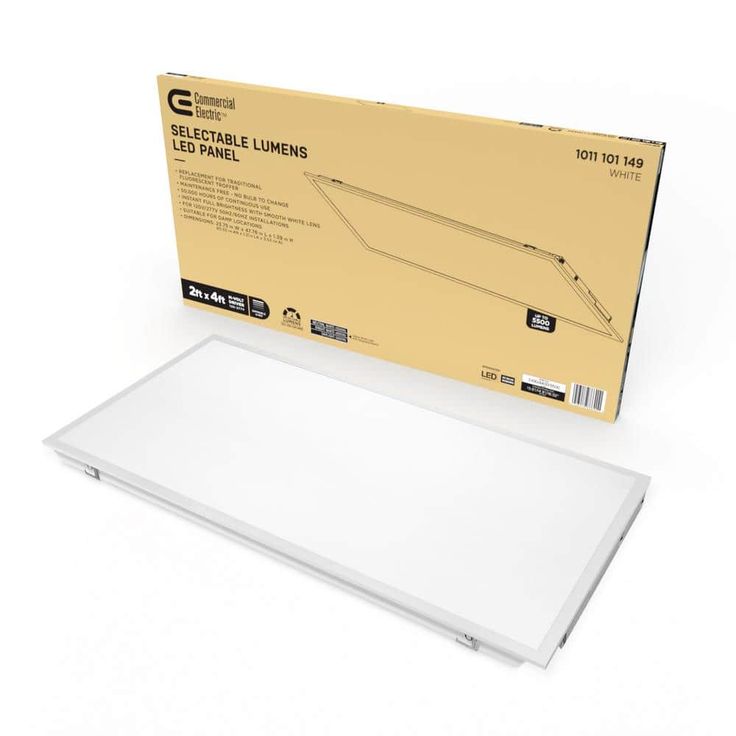 Commercial Electric 2 ft. x 4 ft. 500 Watt Equivalent Integrated LED White Troffer Light 3 CCT with up to 5500 Lumen Select