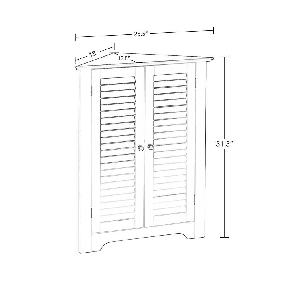 Ellsworth 18 in. L x 31-1/4 in. H x 25-1/2 in. H Freestanding MDF 3-Shelf Corner Cabinet in Espresso - Super Arbor