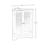 Ellsworth 18 in. L x 31-1/4 in. H x 25-1/2 in. H Freestanding MDF 3-Shelf Corner Cabinet in Espresso - Super Arbor
