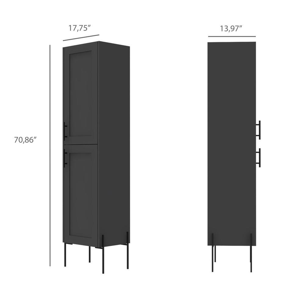 Svedin 18 in. W x 13 in. D x 71 in. H Free Standing Tall Bathroom Linen Cabinet in Matte Gray - Super Arbor