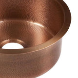 Ducreux Dual Mount Solid Copper 17 in. Single Bowl Prep or Bar Sink in Antique Copper