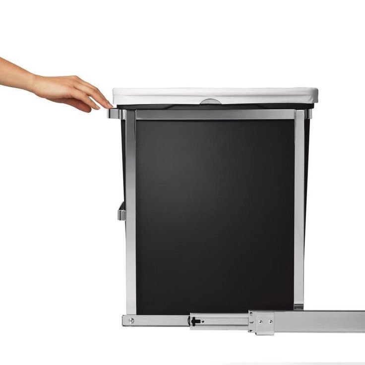 simplehuman 30-Liter Black Plastic Trash Can
