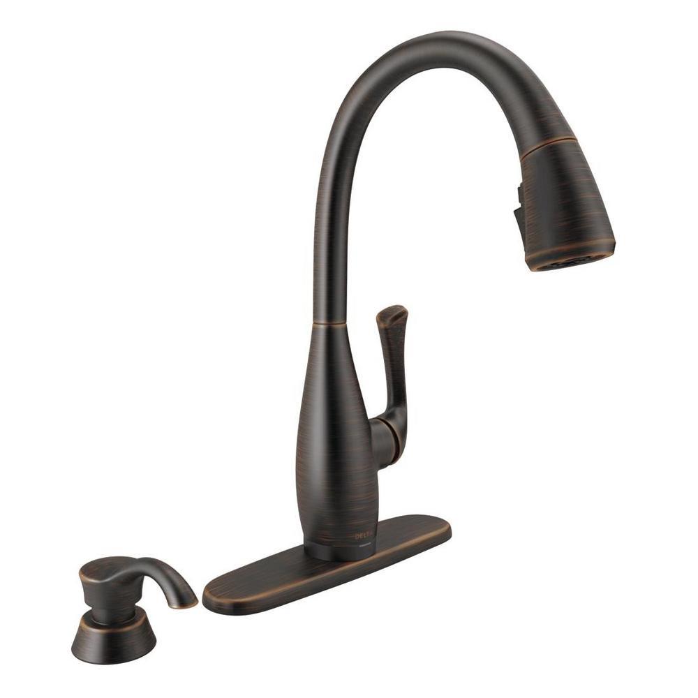 Dominic Single-Handle Pull-Down Sprayer Kitchen Faucet with Touch2O & ShieldSpray Technology in SpotShield Stainless - Super Arbor