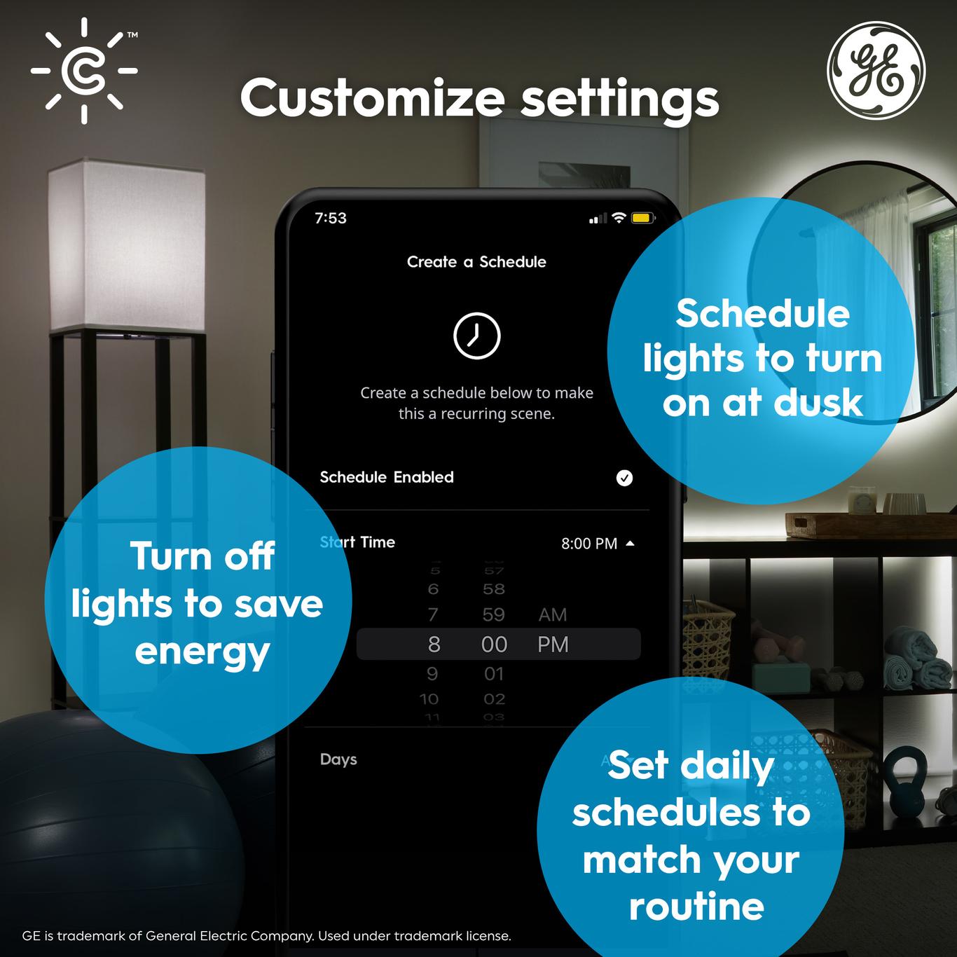 GE Smart 60-Watt EQ A19 Soft White Dimmable LED Light Bulb (2-Pack)