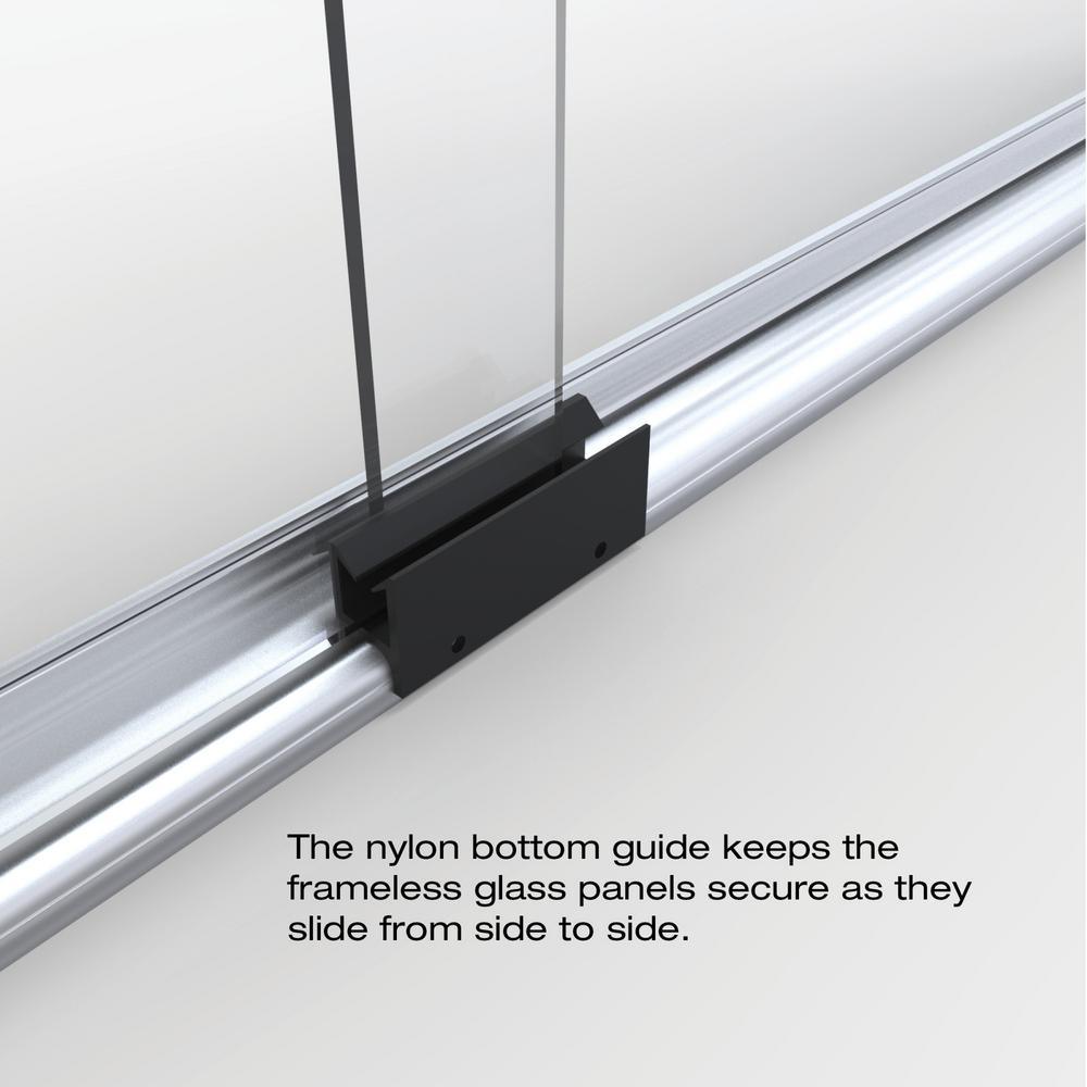 Infinity 58-1/2 in. x 57 in. Semi-Frameless Sliding Bathtub Door in Brushed Nickel - Super Arbor