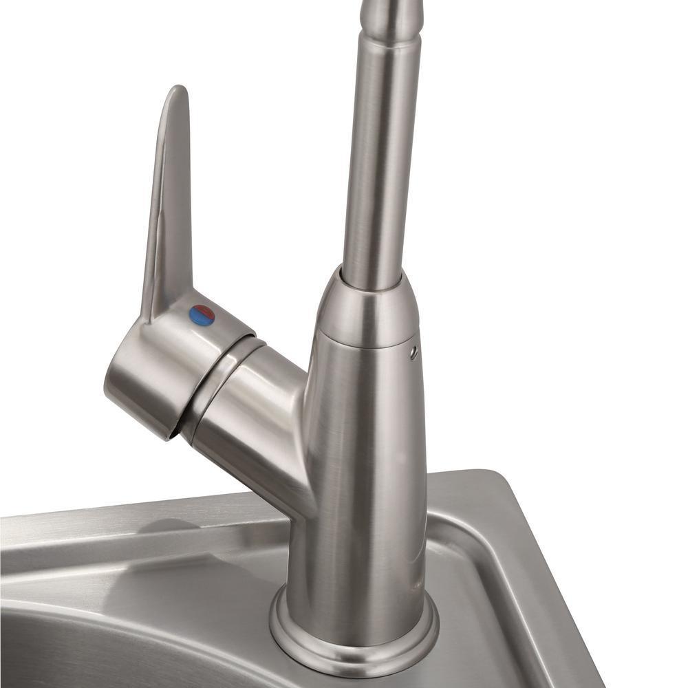 All-in-One 24.2 in. x 21.3 in. x 33.8 in. Stainless Steel Laundry/ Utility Sink and Cabinet - Super Arbor