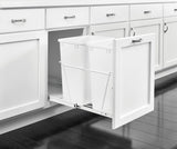 Rev-A-Shelf RV Series 35-Quart Dual Plastic Pull-Out Trash Can, Soft-Close, Bottom-Mount