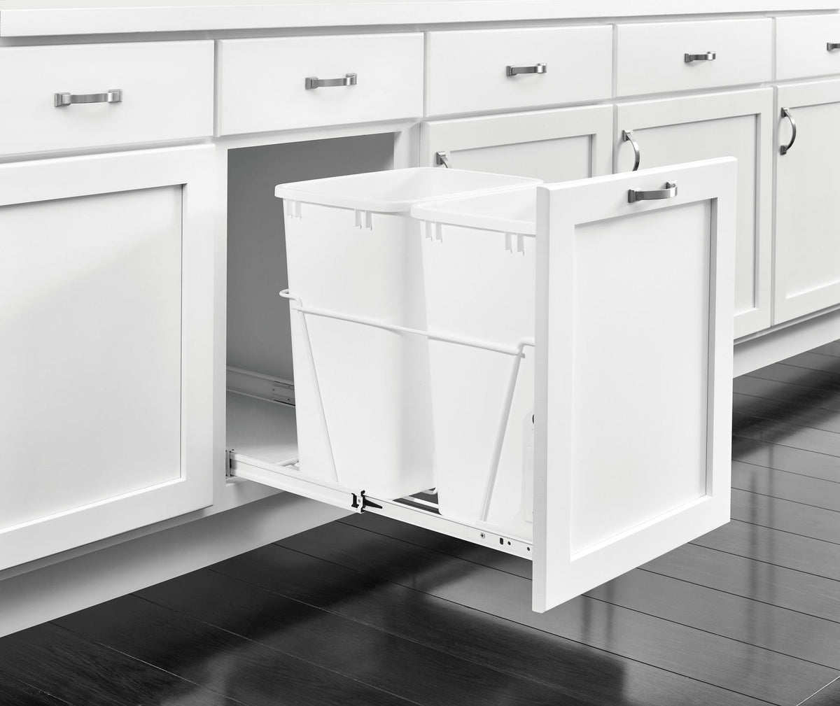 Rev-A-Shelf 20-Quart Plastic Soft Close Pull Out Trash Can