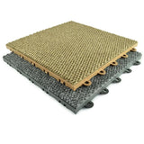 Greatmats ClickBase Tan Hobnail Textured Loop 12.125 in. x 12.125 in. x 9/16 in. Raised Snap Together Carpet Tiles (20 Tiles/Case)