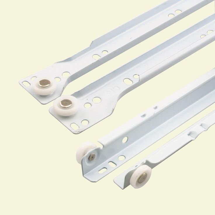 17-3/4 in. White Painted Steel Bottom-Mount Self-Closing Drawer Slides (1-pair)