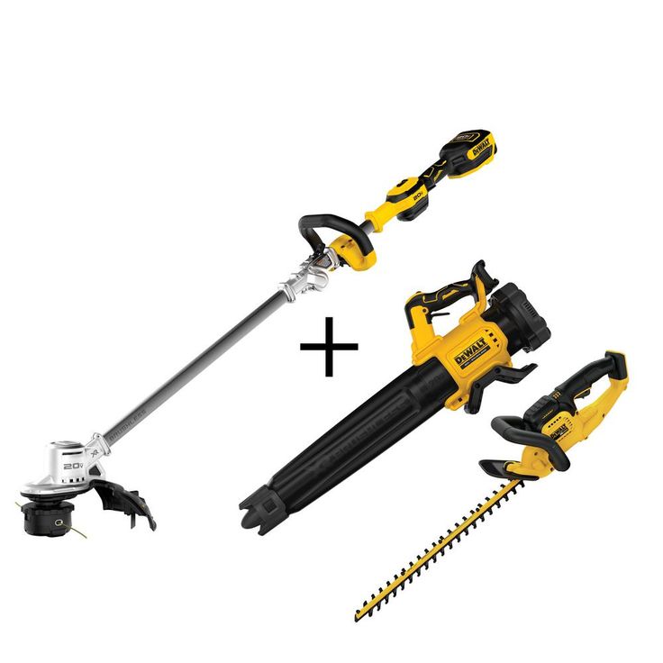 DEWALT 14 in. 20V MAX Brushless Cordless String Trimmer with Bonus Bare Cordless Handheld Blower and Hedge Trimmer Included