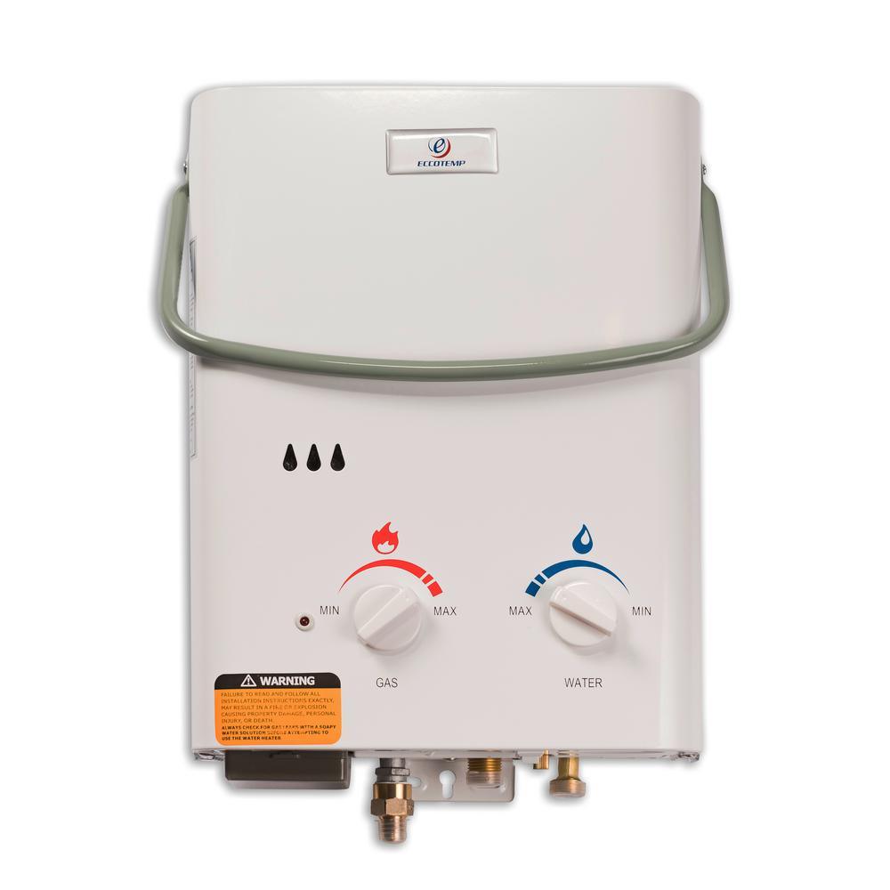 Eccotemp L5 1.5 GPM Portable 37,500 BTU Liquid Propane Outdoor Tankless Water Heater with Flojet Water Pump - Super Arbor